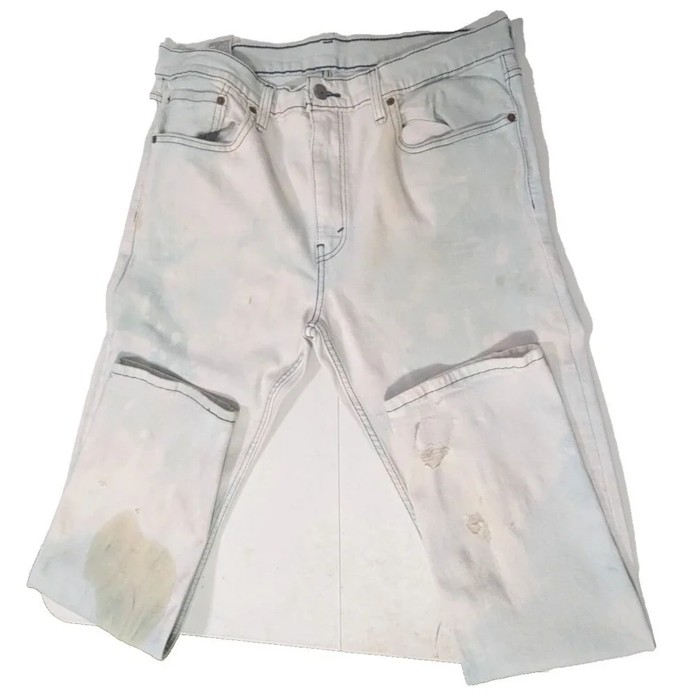 Levi's 502 Men's Jeans 36x34 White/Blue Wash
